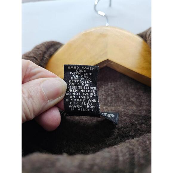 Deane and White Lambswool Argyle Turtleneck Sweater Brown Medium Hole Flaw - Picture 4 of 5